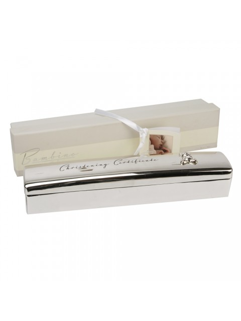 Bambino Silver Plated Christening Certificate Box